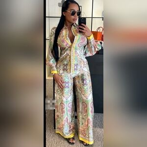 Elegant Paisley Print Jumpsuit